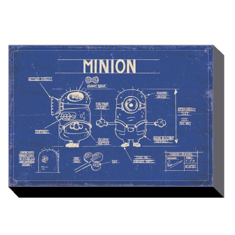 Minion Blue Print Canvas Print (85cm x 120cm) 